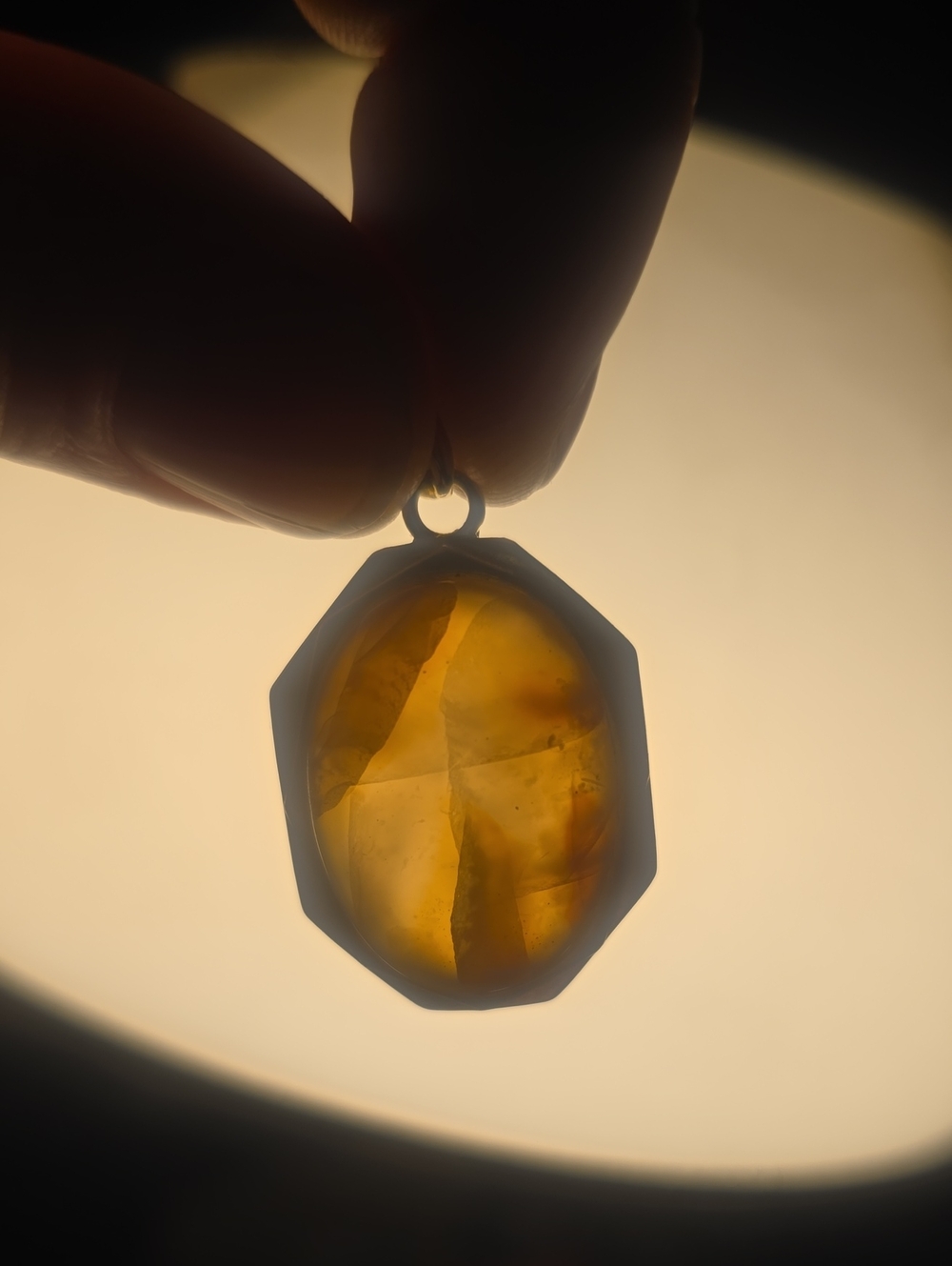 Gold-Tone Agate Oval Pendant Necklace - Women Jewelry